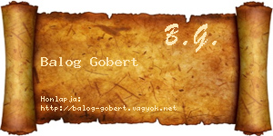 Balog Gobert névjegykártya